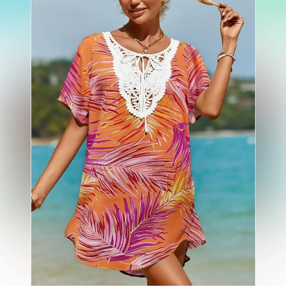 Swim lace/crochet coverup